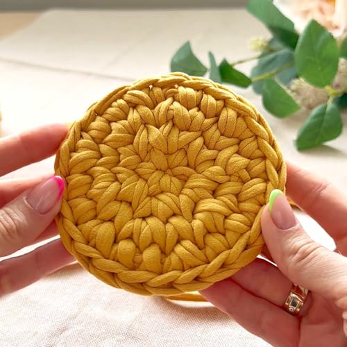Bobilon 3-5 mm Thin Cotton T-Shirt Yarn for Amigurumi - Mustard | 100% cotton t shirt yarn for amigurumi, crochet, knitting and macrame; new fabric, not recycled; 109 yds - color: Mustard