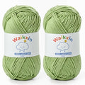 Cotton Yarn for Crocheting - 262.4yds / 3.52oz Baby Yarn for Crocheting Soft - 100% Milk Cotton Yarn 5 Ply Crochet Amigurumi Yarn for Crafts&Puzzle/Socks/Hats(2 Avocado Green) - color: 2 Avocado Green