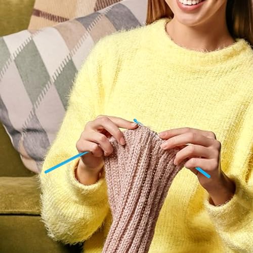 10Pcs 5mm Crochet Hook, Aluminum Knitting Needles Craft Yarn, Crochet Hook for DIY Craft, Gold Crochet Needles for Knitting Scarf(Blue) - color: 5MM Blue