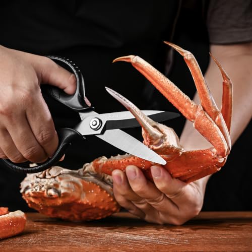 Titanium Kitchen Scissors, Japanese 5Cr15MoV Steel, Detachable | Food-grade stainless steel, Take-apart blades, Magnetic Storage Sleeve, Dishwasher Safe