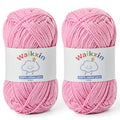 Cotton Yarn for Crocheting - 262.4yds / 3.52oz Baby Yarn for Crocheting Soft - 100% Milk Cotton Yarn 5 Ply Crochet Amigurumi Yarn for Crafts&Puzzle/Socks/Hats(2 Deep Pink) - color: 2 Deep Pink