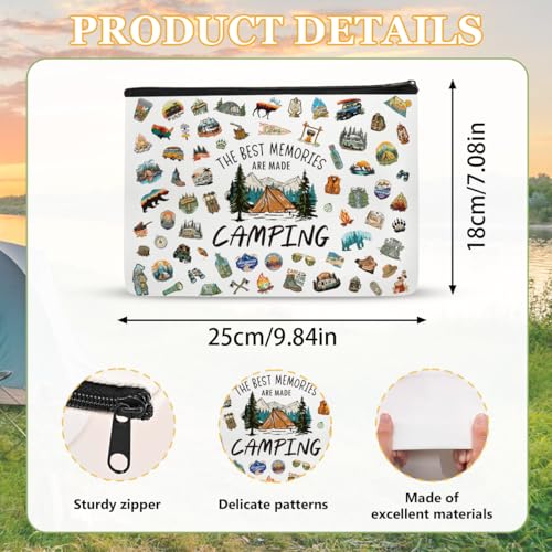Camping Gifts for Women, Camping Essentials Makeup Bag with Funny Quote, Waterproof Travel Toiletry Organizer for Outdoorsy Girls, Campers, Sisters, Friends, Hiking Lovers - style: Camping
