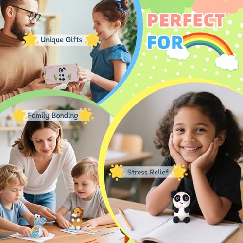 yes.sister! Panda Crochet Material Pack – DIY Hand-Knitting Kit for Beginners, Eco-Friendly Gift and Storage Bag
