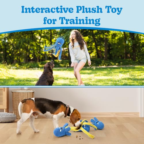 Interactive Dog Toys, 4 Pack Octopus Squeaky Hide And Seek Large Dog Toys | Tough Plush Chew Toy to Keep Them Busy, Tug of War Doggie Toy for Small,Medium and Large Breeds, Puppy Toys Puzzle - color: 4 Pack Octopus