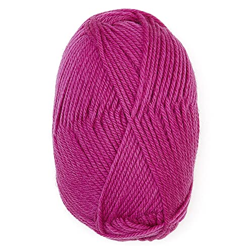 100% Superwash Wool Yarn 3 Skeins 150g DK Weight Knitting Crochet Hot Pink | Sourced from Peru for breathable warmth and 327yd total length per 150g pack ideal for soft baby garments hats and sweater - color: Hot Pink