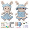 LoopMap Amigurumi Crochet Kit for Beginners with Removable Dress & Video Tutorials, DIY Bunny Making Kit Includes Premium Yarn & Tools, Creative Gift for Adults Teens (Blue) - color: bunny-blue