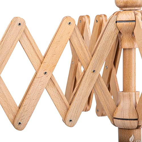 Beechwood Yarn Swift, Wooden Umbrella Hank Holder for Knitting | Steamed beech umbrella swift holds a full hank taut, spins freely, folds flat, tabletop clamp included. - color: Beechwood, size: Umbrella Swift