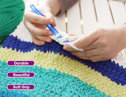 Weabetfu 12mm Large Crochet Hook,Huge Crochet Hooks for Chunky Yarn,Ergonomic Knitting Giant Crochet Needles,Big Crochet Hooks for Knitting Yarn Carpet Scarf Wool Roving - color: Green, size: 12mm