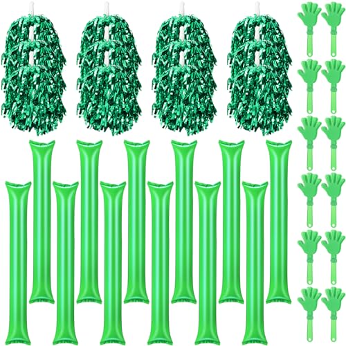 36 Pcs Cheerleading Pom Poms Thunder Sticks and Hand Clappers - color: green