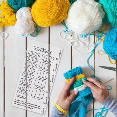 Quick Gauge Ruler for Knitting & Crochet, Stitch Measurement Tool | Effortless stitch counting with a clear grid design, No manual counting required, Perfect for sewing projects