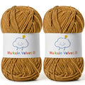 2 Pack Fluffy Chenille Yarn for Crocheting, Baby Yarn for Crocheting Soft, 100g/3.5oz Velvet Amigurumi Yarn, Fingering Weight Yarns for Crocheting Baby Blankets、DIY Craft.(2 Light Tan) - color: [2 Light Tan]