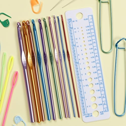 Incraftables Crochet Hooks Set with Case – 100 Pieces - Complete Crochet Kit for Beginners & Professionals – Ergonomic Crochet Hooks, Crochet Accessories, Crochet Tools & More - style: Crochet Hooks