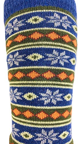 Alpaca Wool Designer Novelty Crew socks are Cozy, Warm and Colorful - Starry Stripe - color: Blue, size: Medium