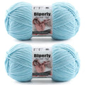 Skinny Chenille Yarn for Crocheting, #2 Blue Soft Baby Blanket Fluffy Yarn | 2 Pack of 314 Yds, 3.5 Oz Sport Fingering Weight Fine Yarn, Plush Thin Velvet Yarn for knitting Blankets, Amigurumi Yarns - color: Sky Blue