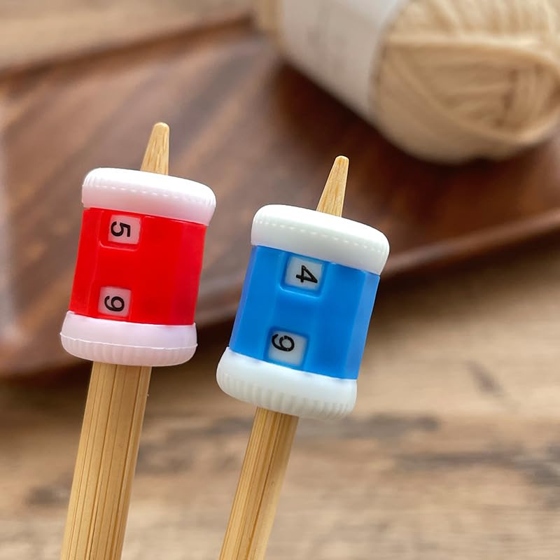 2PCS DIY Knitting Row Counter, Manual Yarn Crochet Stitch Counter, Adjustable Number Wheel for Sweater/Bag/Scarf Making – Essential Tool for Knitters & Crocheters (Random Color - 1 Large 1 Small) - color: Random color - 1 large 1 small