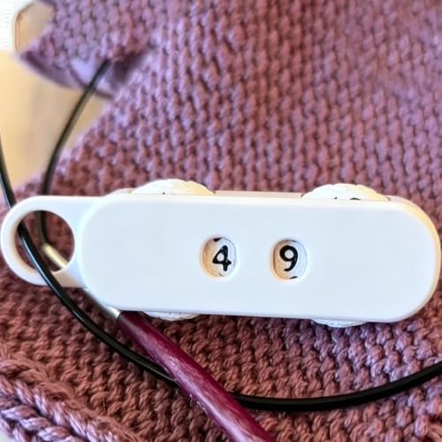 Manual Knitting & Crochet Stitch Counter, Pointer Tool for Sewing (White) | Easy-to-use dial function with limit switch. Precision tracking for sweaters, scarves, and various sewing projects. - color: White