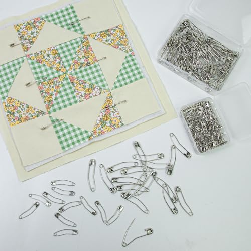 200pcs Curved Safety Pins Quilting Basting Pin Bent Safety Pins for Quick Basting Knitting and Quilting (1.5 Inch) - size: 1.5 Inch