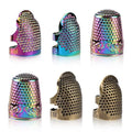 ZMAAGG Thimbles for Hand Sewing, 6 PCS Sewing Thimble, Metal Thimble | Thimbles for Hand Embroidery, Thimbles for Hand Quilting, Leather Thimble for Sewing, Embroidery - size: Primary Set