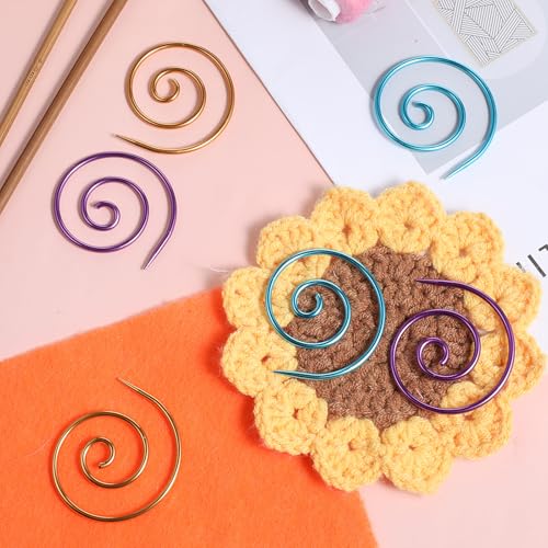 12 PCS Spiral Cable Knitting Needles, Cable Needles for Knitting Bent Tapestry Needles Knitting Tools for Yarn Sewing Cables Needle Shawl Pin for Beginners
