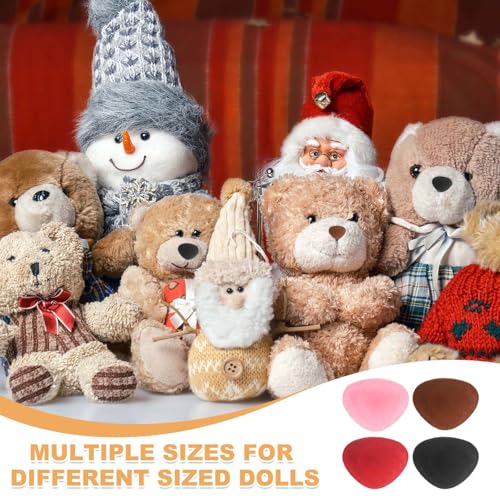 MECCANIXITY 15 Sets Safety Noses, 15 mm Safety Eyes and Noses with Washers for Crochet Animals Plush Bear Doll Making Supplies Accessories, Black - color: Black