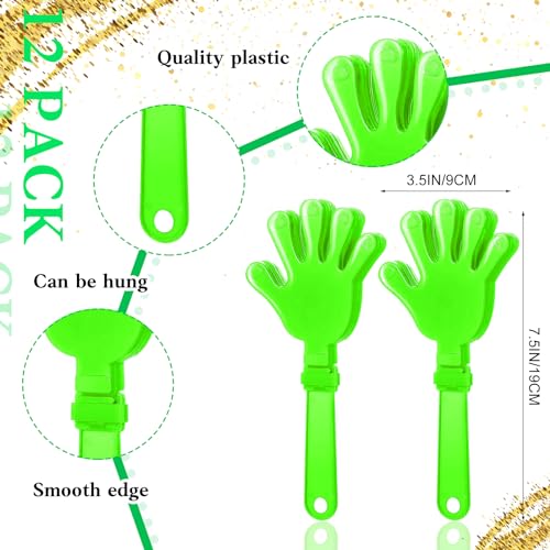 40 Pcs Green Hand Clappers and green Thunder Sticks Pom Poms cheerleading Noise Makers for Sporting Events Football Games School Team Spirit Items Party Favors Dance - style: green