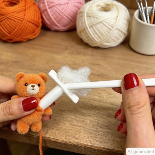 Cotton Stuffing Tool and Plush Doll Filling Tool, 2 Pieces, for Crochet, Quilting, Soft Doll, and Knitting Projects