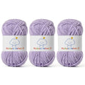 3 Pack Fluffy Chenille Yarn for Crocheting，Baby Yarn for Crocheting Soft，150g/5.28oz Velvet Amigurumi Yarn ，Fingering Weight Yarns for Crocheting Baby Blankets、DIY Craft.(3 Light Purple) - color: 3 Light Purple