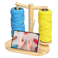 Wooden Yarn Holder for Crochet and Knit Projects (Natural) - color: natural