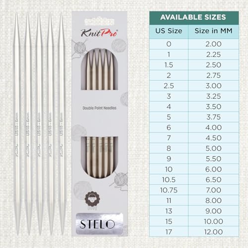 KnitPro Stelo Double-Pointed Needles 8" (20cm) | US Size 10 (6mm) - size: US Size 10 (6mm)