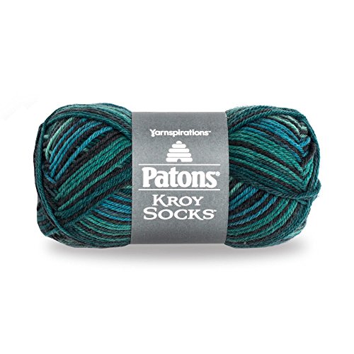 Patons Kroy Socks Yarn - (1) Gauge - 1.75 oz - Turquoise - For Crochet, Knitting & Crafting - color: Turquoise Stripes, size: 50 g/1.75 oz, 152 meters/166 yards