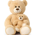 Tezituor Big Teddy Bear with Baby, 39 inch Large Mommy Teddy Bear with Baby, Giant Stuffed Bear for Kids, Girlfriend on Mother's Day, Valentine, Christmas, Baby Shower, Light Brown - color: Light Brown