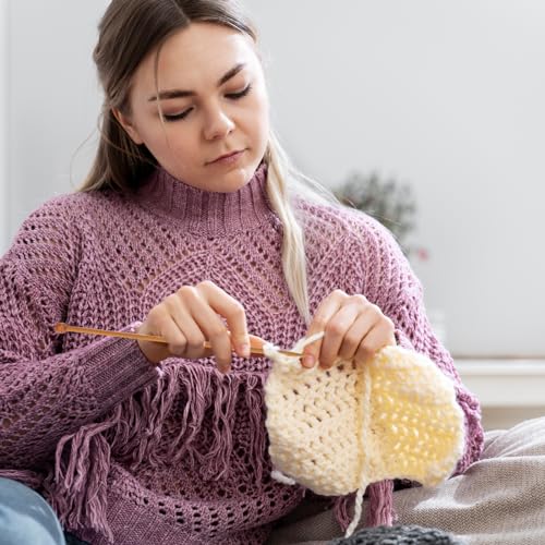Bamboo Knitting Needle Straight Single Pointed 10-Inch Long Knitting Needles, Wooden Sweater Thick Knitting Needles for Beginners, Sock,Scarf,Handmade DIY Knitting & Crochet Supplies,US Size 8 (5mm) - color: US Size 8(5mm)