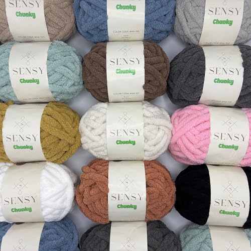 S Sensy Chunky- Polyester #7 Jumbo Blanket Yarn 2 Skeins Dark Gray 28 Yards - color: Dark Gray, size: 2 Skeins