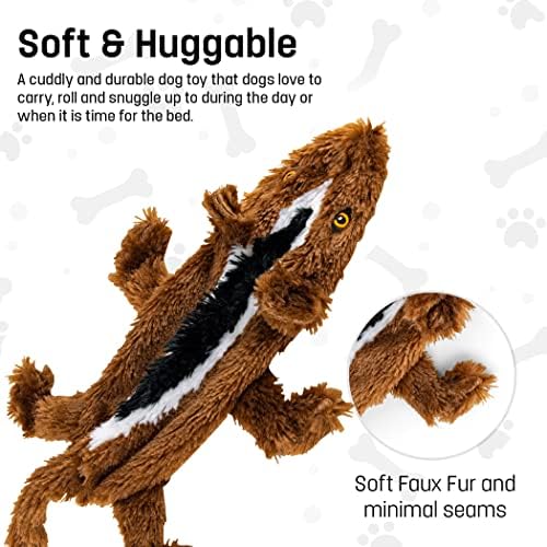 FGA MARKETPLACE Racoon-Squirrel Flat NO Stuffing NO Squeak Plush Dog Toy, Funny Style Will Entertain Your Pet for Hours, Recommended for Small and Medium Dog 21 INCH Long - color: Racoon-Chipmunk