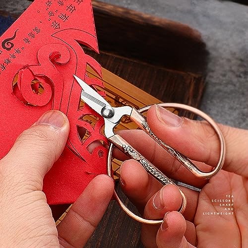 3.3-inch Small Sewing Embroidery Scissors, Stainless Steel Little Scissors Sharp Tip Detail Shears for Sewing Crafting, Art Work, Cross Stitch Cutting, Handcraft, Needlework DIY Tools Bronze - color: Bronze
