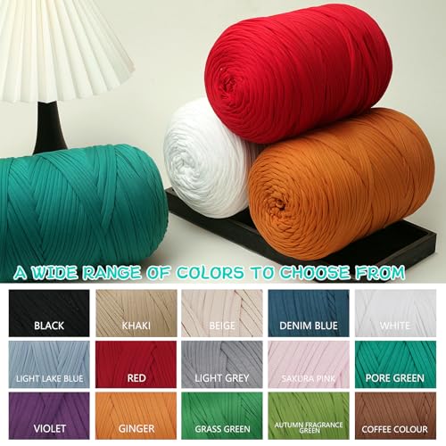 800G (228Yds) Tshirt Yarn for Crochet - T Shirt Yarn for Crocheting with Beginner Crochet Bags/Baskets/Coasters/DIY, T-Shirt Yarns with High Elastic Thick Yarns Polyester Fabric (Dark Grey) - color: Dark Grey