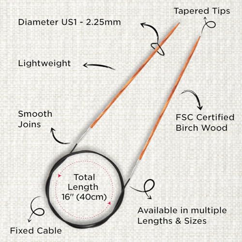 KnitPro Dreamz Fixed Circular Needles 16" (40cm) | US Size 1 (2.25mm) - size: US 1 (2.25mm)
