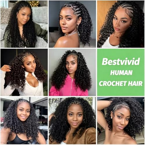 Natural Black 20inch Burmese Curly Crochet Human Hair Extensions: Knotless Pre-Separated Feather Style, Lightweight Reusable Remy Hair with Spiral Curls for Women, 50g - color: #1B (BC), size: 20 Inch
