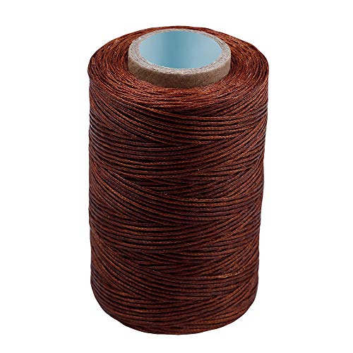 284Yards Leather Sewing Waxed Thread, 0.8mm Waxed Thread for Bookbinding | Waxed Thread for Bookbinding, Upholstery Thread Heavy Duty, Wax String for Leather Craft DIY/Bookbinding/Shoe Repairing - color: Coffee