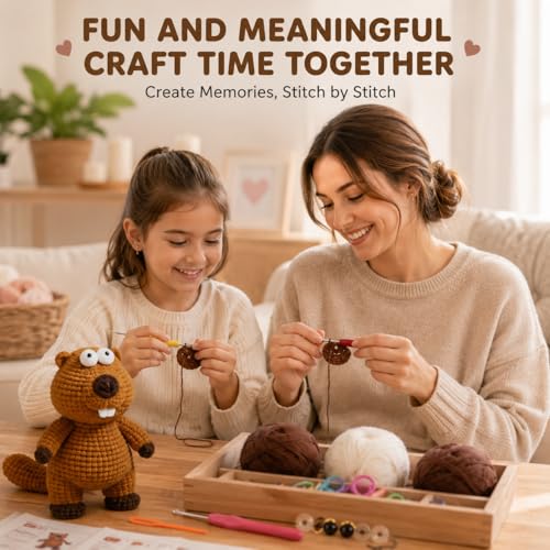 Groundhog Crochet Kit for Beginners with Step-by-Step Video Tutorials, Starters Crocheting Kits for Adult, Animals Knitting Kit for Birthday