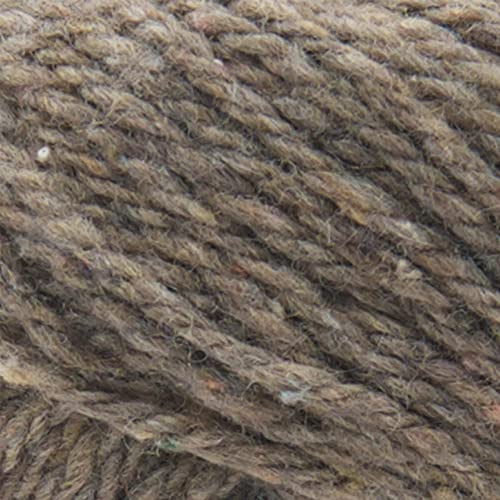 (1 Skein) Lion Brand Yarn ReTweed Yarn, Elmwood | Recycled Wool Blend Worsted Weight Tweed Fiber for Structured Bags, Natural Baskets, Warm Sweaters, Blankets - color: Elmwood, size: 1 Pack