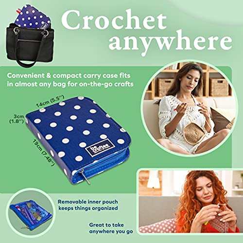 BeCraftee Crochet Hooks Kit - 31 Piece Set with 9 Ergonomic Hook Sizes, 6 Yarn Needles, Additional Knitting & Crochet Supplies and Carrying Case, for Adults and Kids, Comfortable/Easy to Use