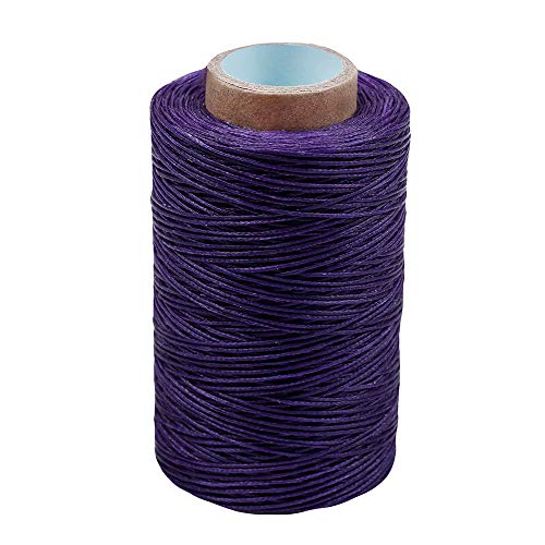 284Yards Leather Sewing Thread Waxed, Waxed Polyester Cord, Wax String | Waxed Thread for Bookbinding, Upholstery Thread Heavy Duty, Wax String for Leather Craft DIY/Bookbinding/Shoe Repairing - color: Dark Purple