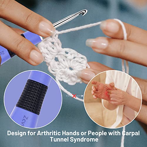 Light Up Crochet Hooks Set, 12 Sizes Counting Crochet Hook with Light | Portable Lighted Crochet Hook Set, All-in-One Crochet Hooks with Stitch & Row Counter, Crochet Gift for Family, Friends - size: 12 Size