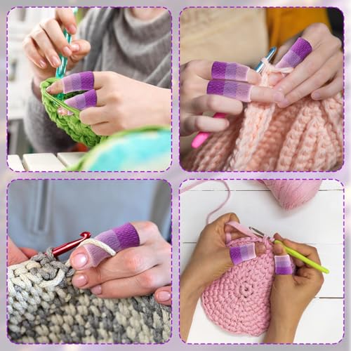 20PCS Crochet Finger Guard, 3.9-Inch Finger Covers Compression Crochet | Finger Sleeves for Knitting Finger Protector, Breathable Finger Cushion for Writing