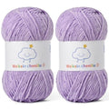 Skinny Chenille Yarn for Crocheting,Baby Yarn for Crocheting Soft,2 Pack 3.5 oz/218.7 yds Fingering Weight Velvet Yarn,Fluffy Amigurumi Yarn for Baby Blankets/Clothes&Crafts(2 Light Purple) - color: [2 Light Purple]