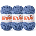 Soft Chunky Chenille Yarn for Crocheting-(300g/10.58oz) Bulky Knitting Crochet Yarn for Blankets-(150m/164yds) Fluffy Velvet Baby Yarn for Amigurumi&Crafts.(3 Denim Blue) - color: 3 Denim Blue