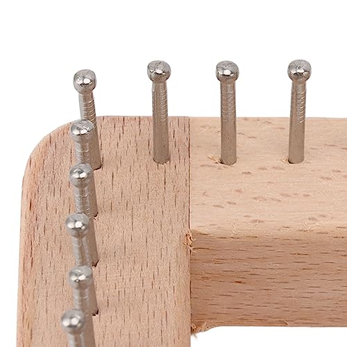 Diydeg Knitting Loom, Wooden DIY Board Mini Knitting Board Weaving Pegs Crochet Needlework Tools with Non Detachable Hooks, for Making Scarves Hats Shawls (S) - size: Small