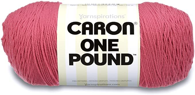 Caron One Pound Soft Yarn for Crocheting & Knitting, Rose, 2-Pack | #4 Worsted Medium, Soft 100% Acrylic Yarn for Crochet, Knitting, Blankets and Crafts, 812yds, 453.6g/16oz per skein - color: Rose, size: 2 Pack