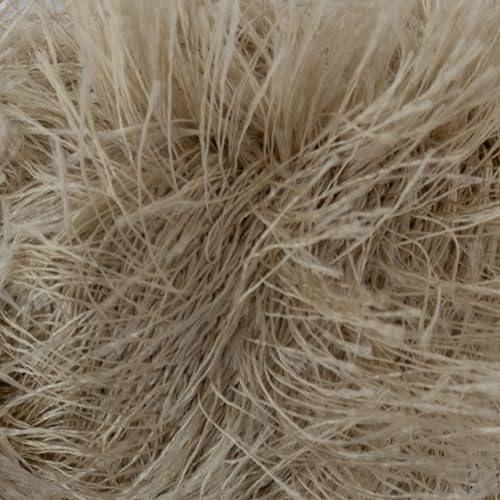 Makromecity Eyelash Yarn – Fuzzy Fun Fur Yarn, 3.53 Oz (100g) 150 yd (140m), Weight 3 Light, Premium Polyester Novelty Feather Yarn for Scarves, Amigurumi, Plush Toys & Craft (Latte, 3 Skeins) - color: Latte, size: 3 Skeins